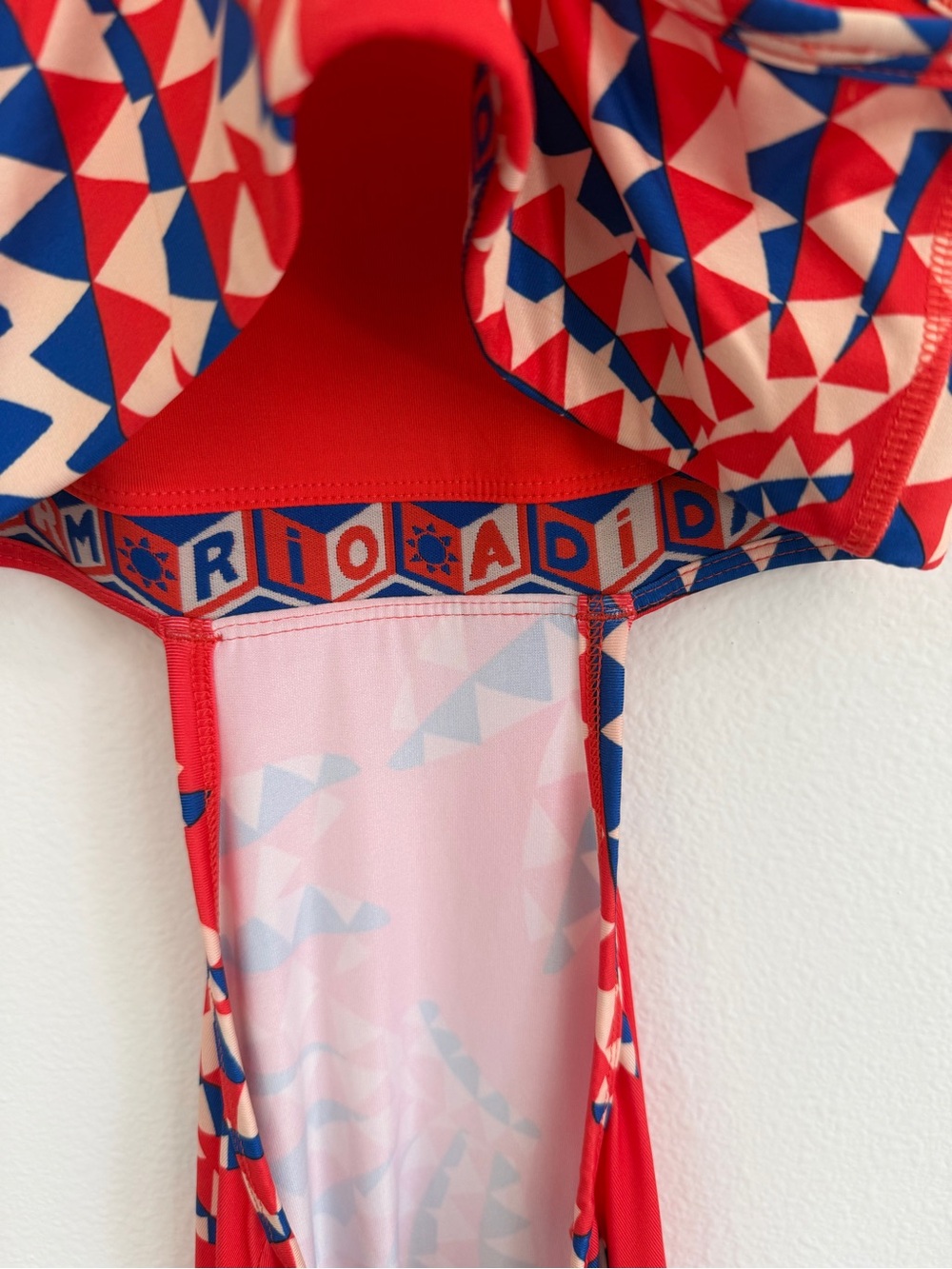 Adidas x FARM Rio Psychedelic Wave Cutout Maxi Dress Red XS - Picture 9 of 12